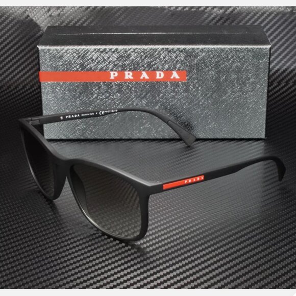 Prada Black Rubber Gradient Men's Sunglasses - Picture 1 of 4